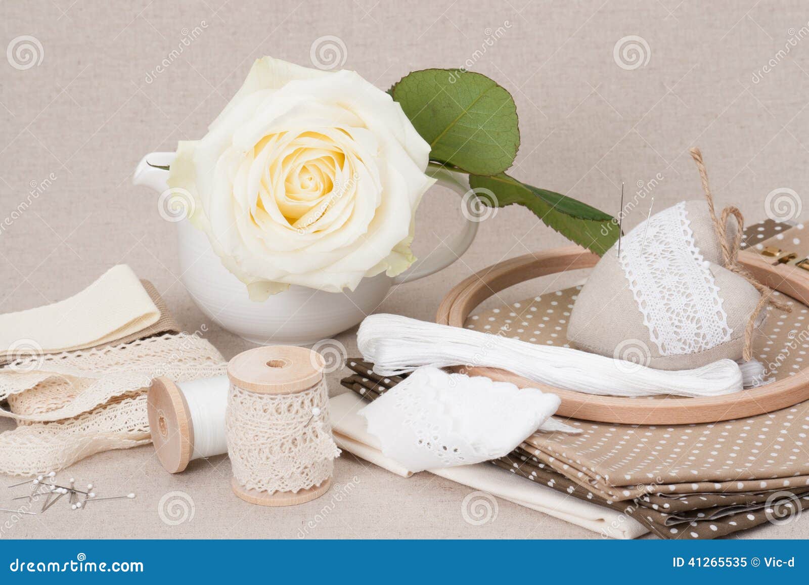 Sewing and Embroidery Craft Kit. Tailoring Stock Image Image of dots