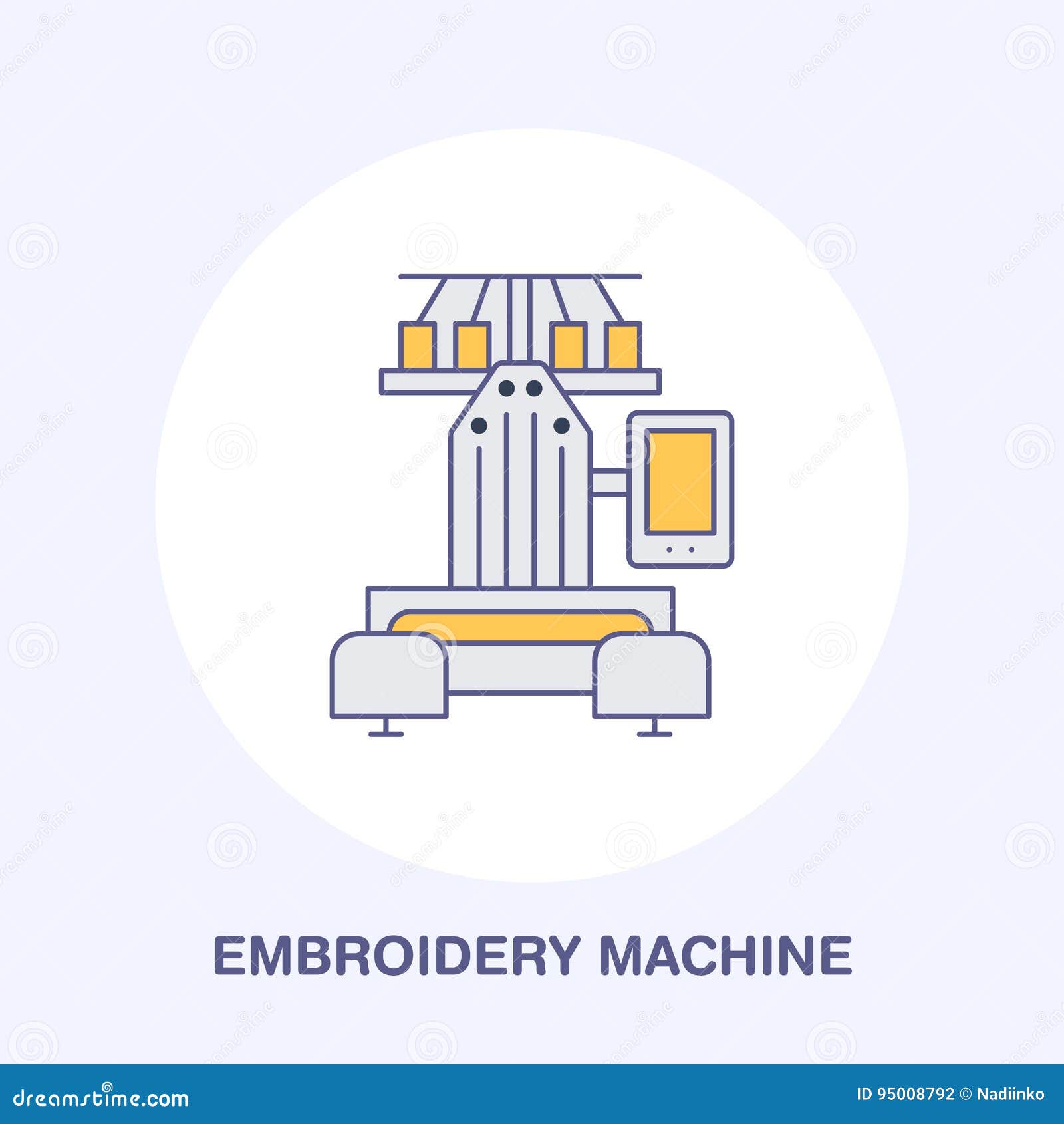 Download Sewing Embroidery Machine Flat Line Icon, Logo. Vector ...