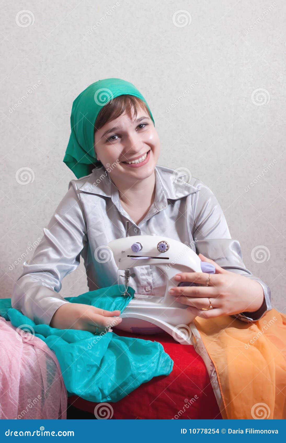 Sewing girl stock photo. Image of cloth, housework, clothes 10778254
