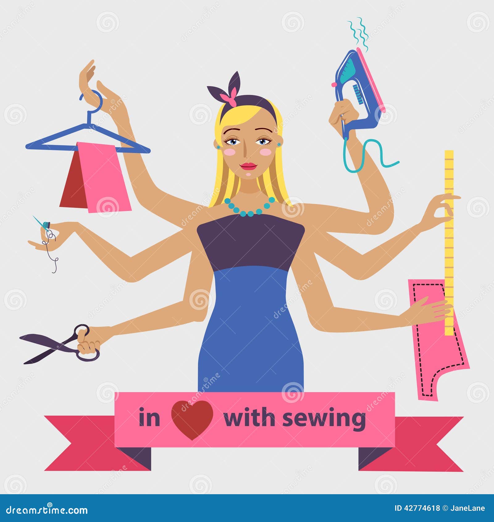 sewing  with dressmaker and differnt tools