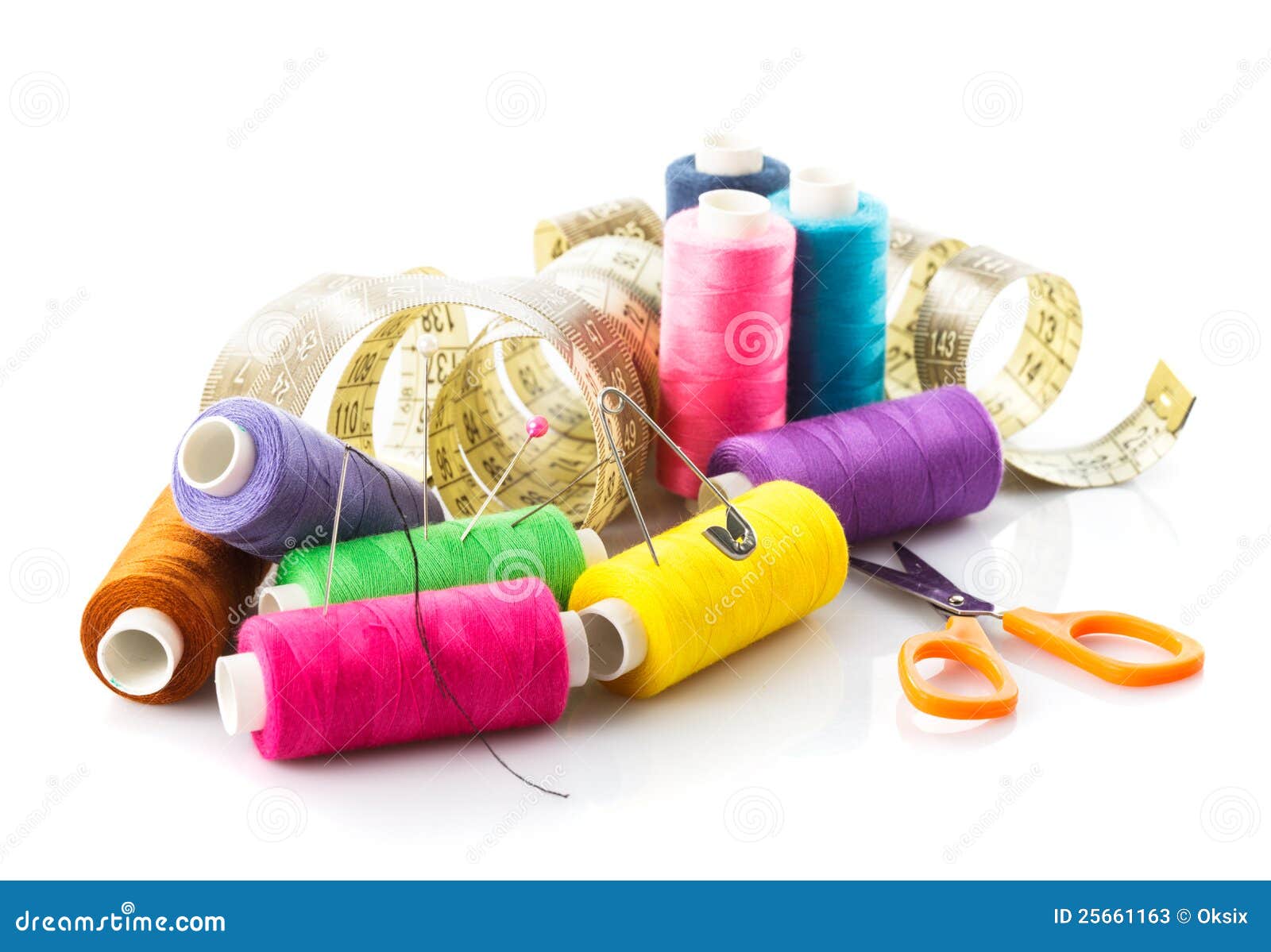 Sewing items stock image. Image of silk, tailor, green - 25661163
