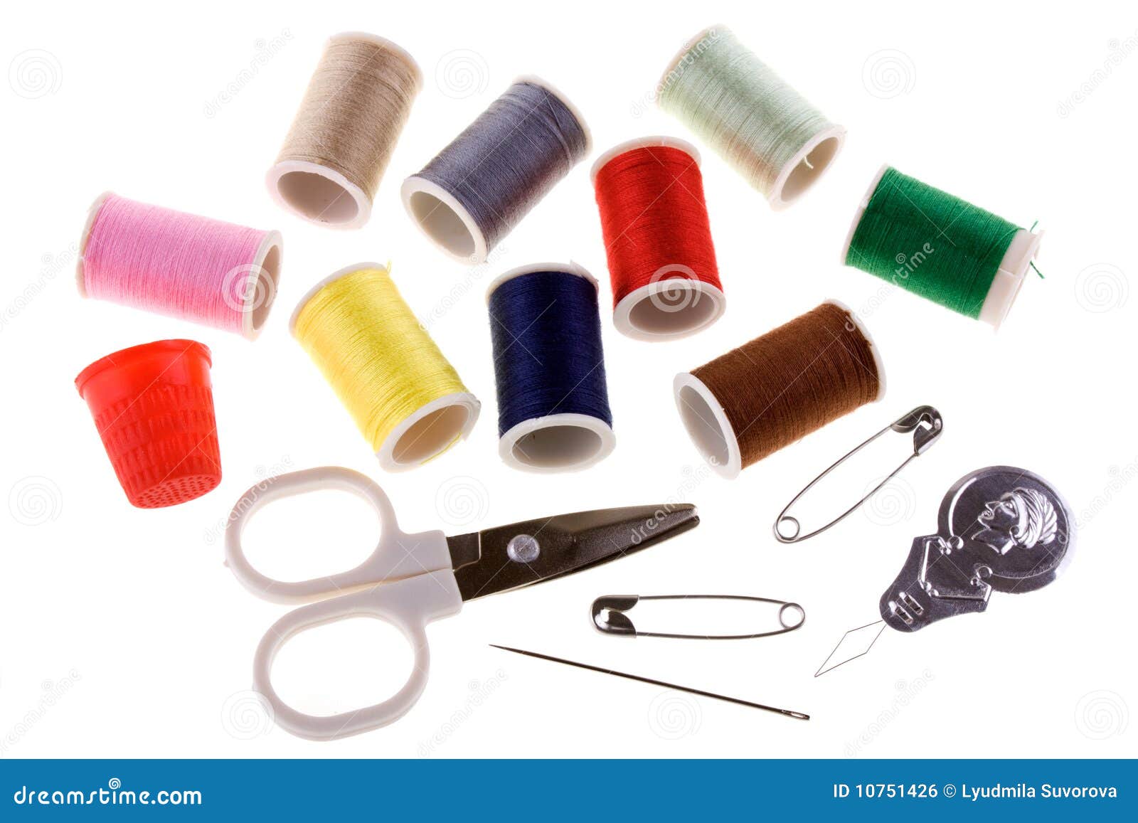 Sewing kit stock photo. Image of blue, needle, button - 10751426