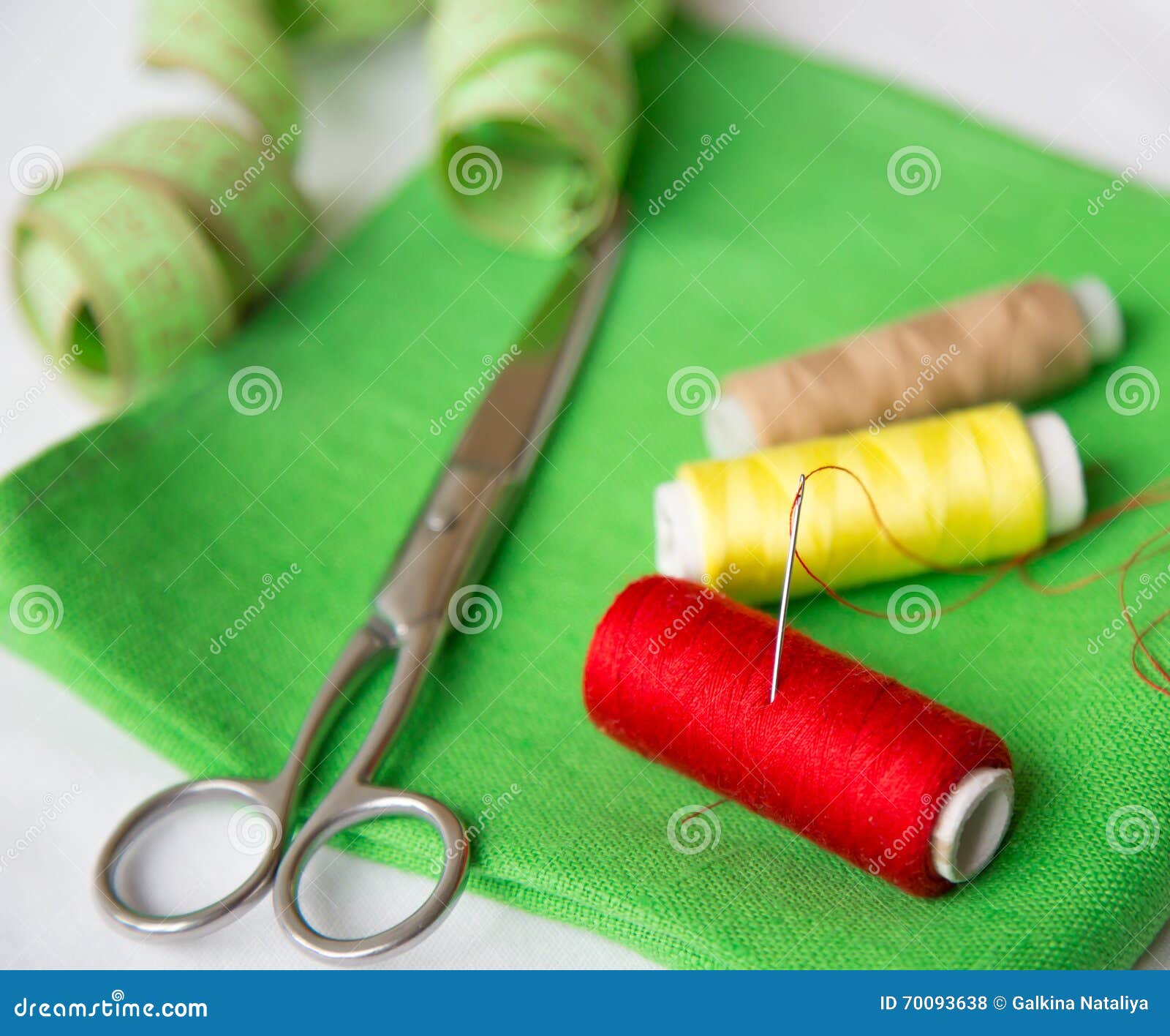 Sewing kit stock photo. Image of sewing, thread, scissors 70093638