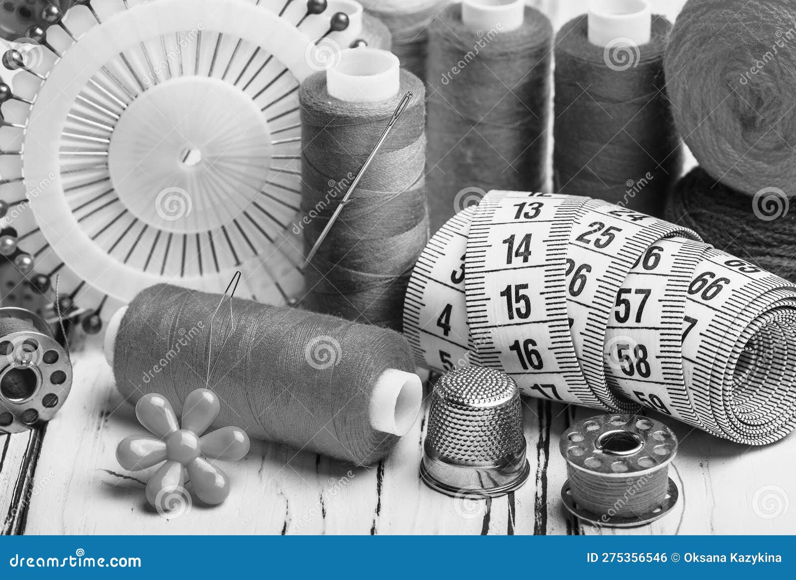 Sewing Kit of Threads, Buttons, Sewing Needle and Measuring Tape in