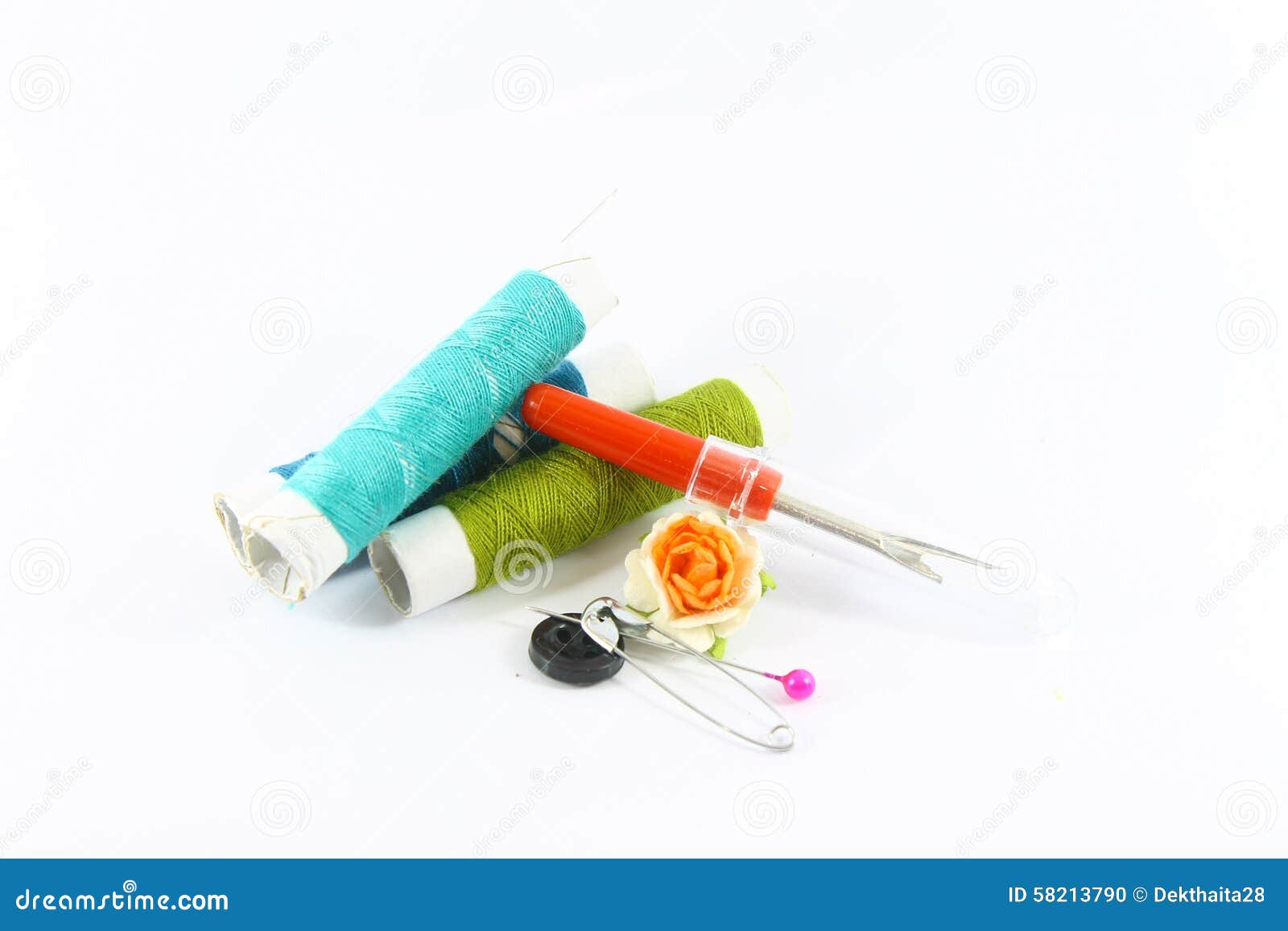 Sewing kit stock photo. Image of needle, white, tailoring 58213790