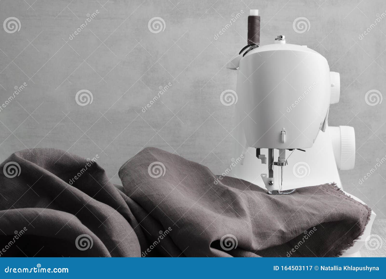 Sewing Linen Clothes on a Sewing Machine Stock Image Image of