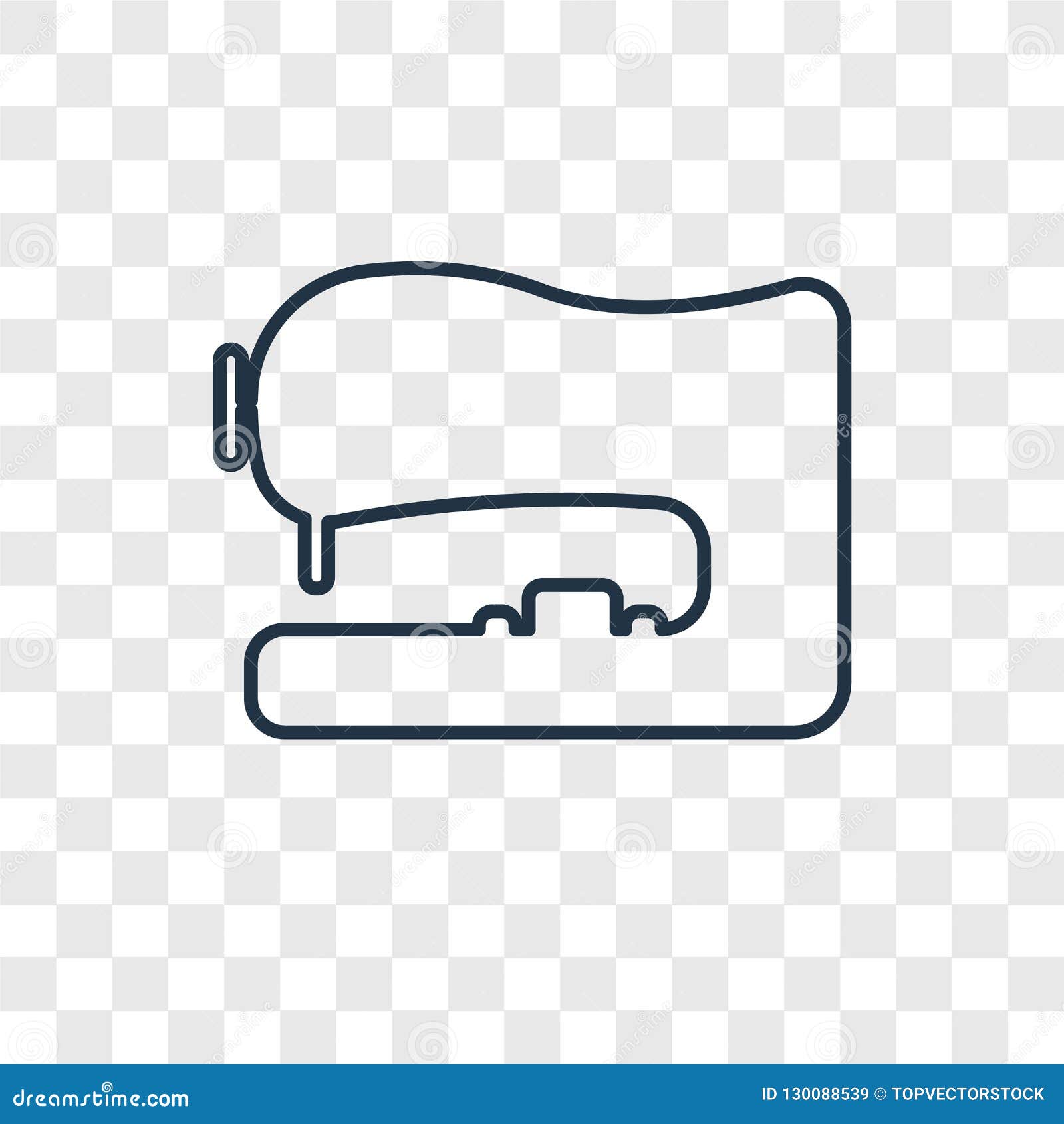 sewing machine concept  linear icon  on transparent background, sewing machine concept transparency logo in outline