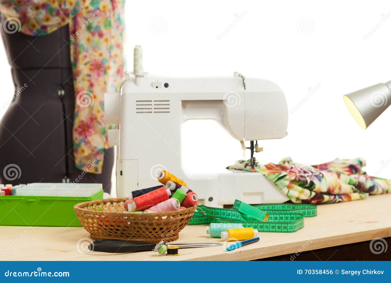 The Sewing Machine Costs on a Table Stock Photo Image of machinery
