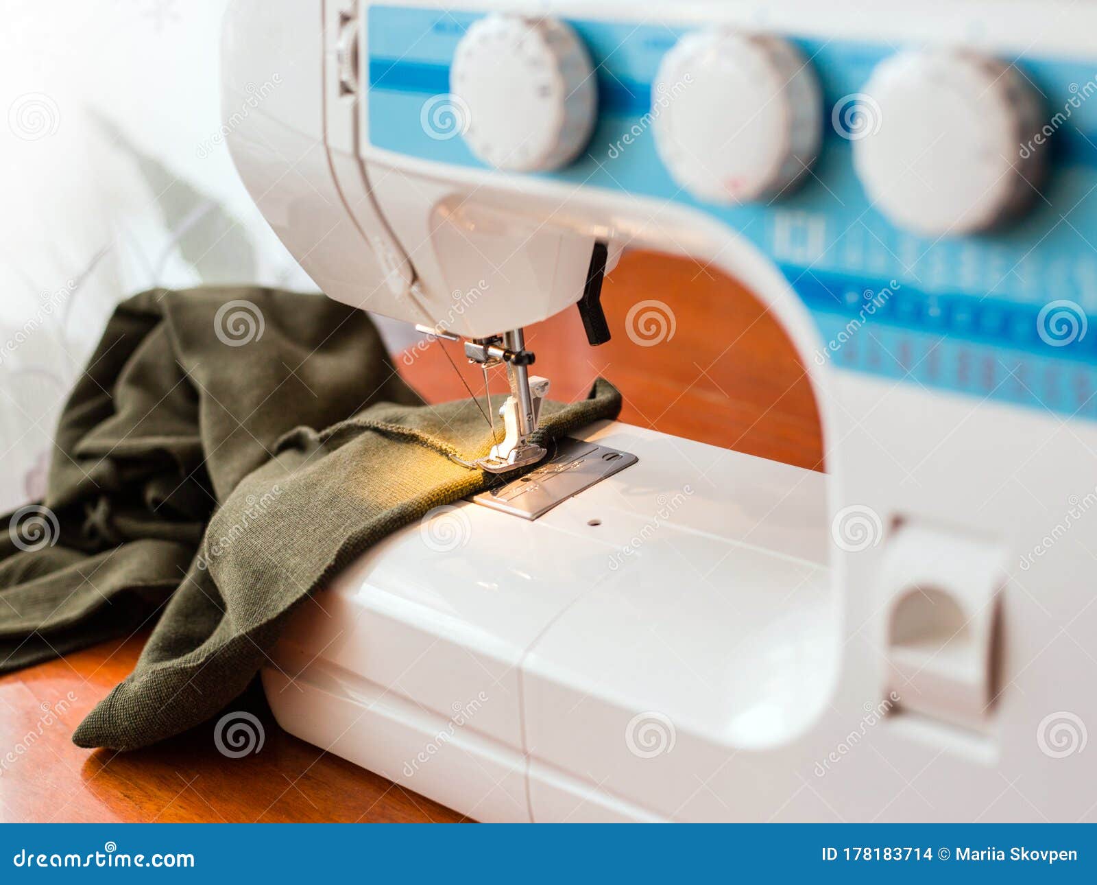 A Sewing Machine with Fabric, Atelier Concept Stock Photo Image of