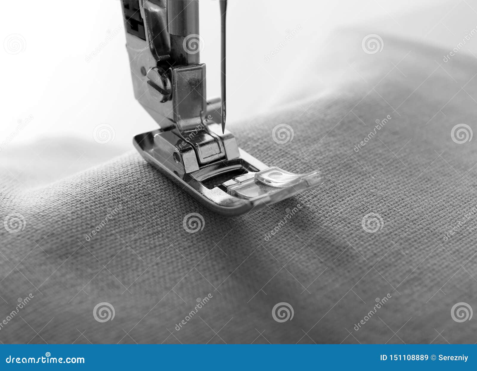 Sewing Machine with Fabric, Closeup Stock Image Image of atelier