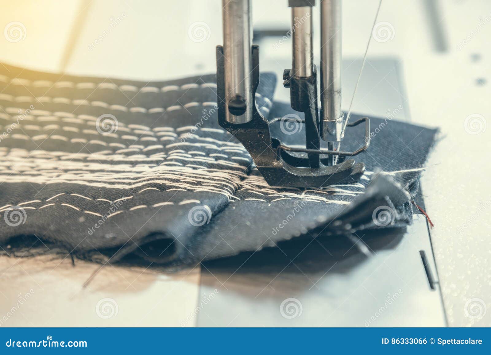 Sewing Machine Head Detail and Material 2 Stock Photo - Image of needle