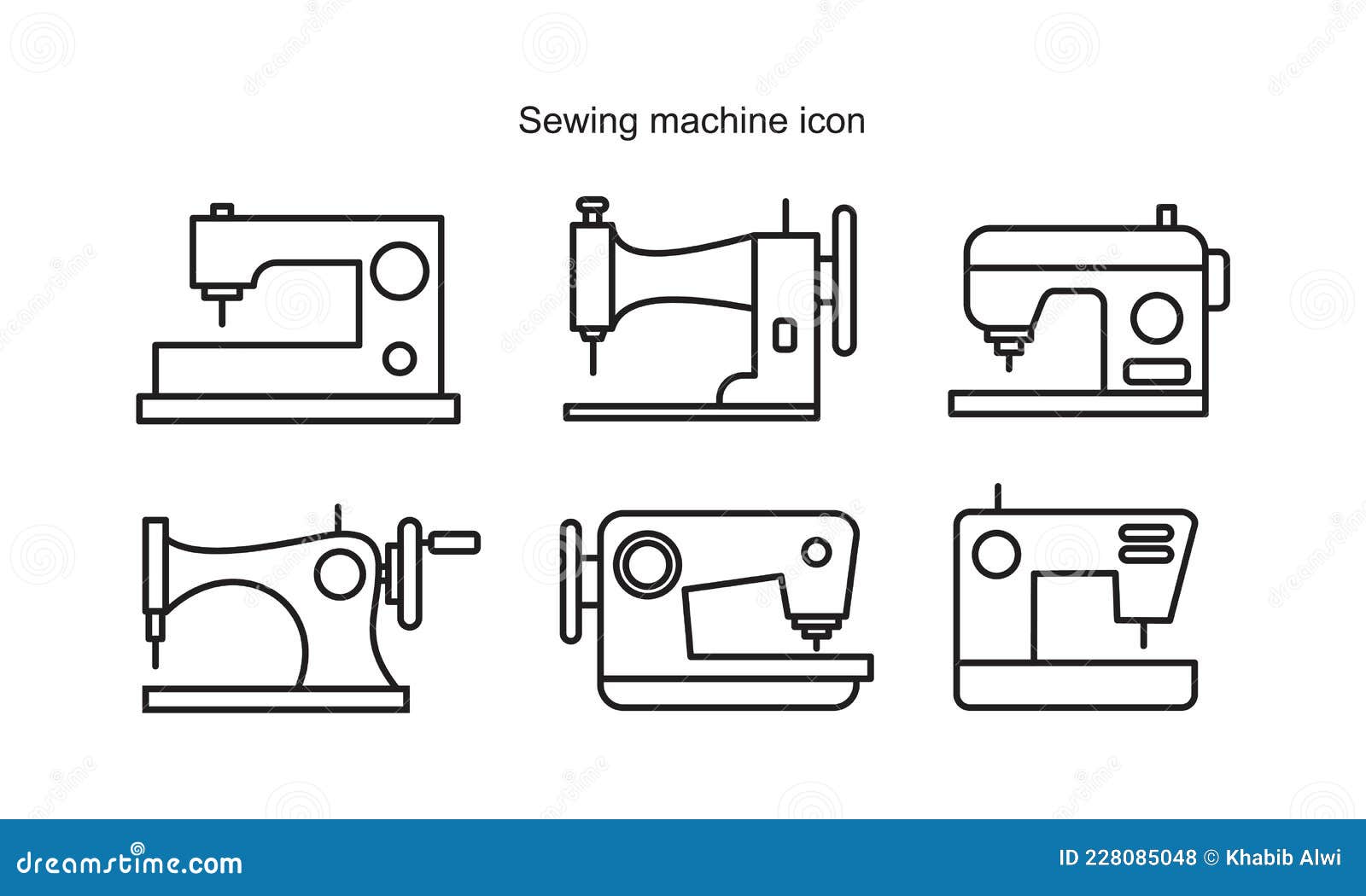 Sewing Machine Icon Symbol Flat Vector Illustration for Graphic and 