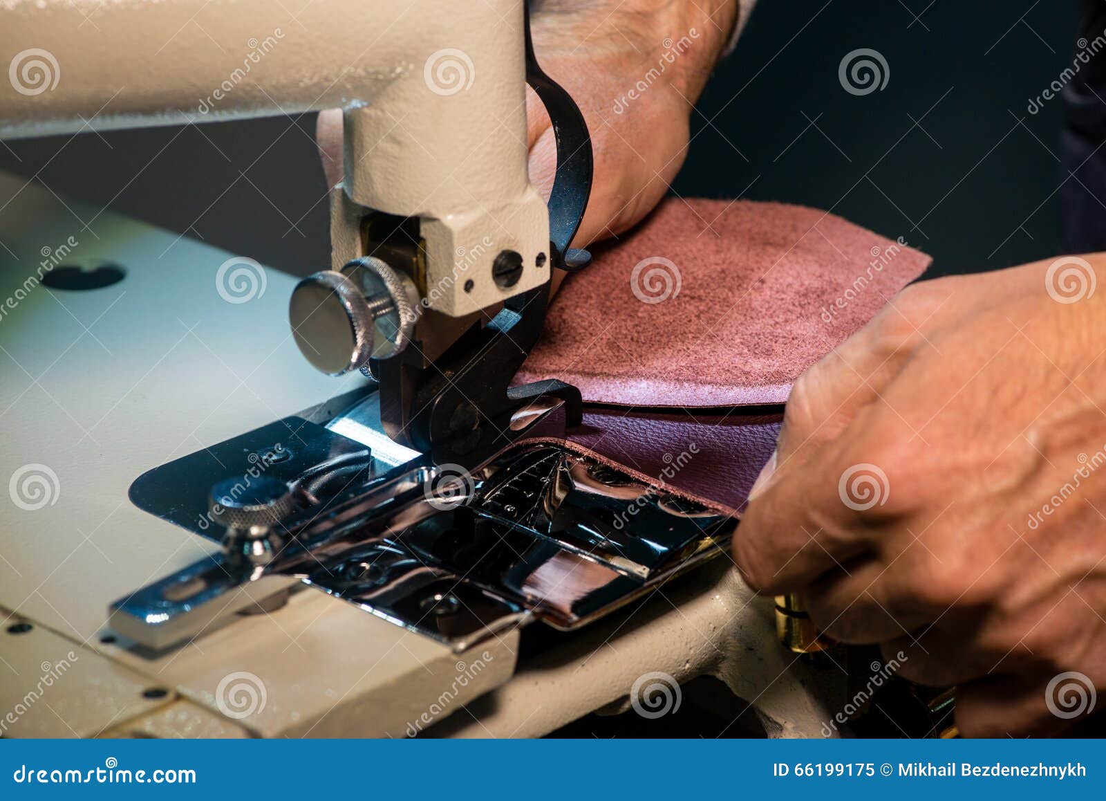 Sewing machine for leather stock image. Image of collar 66199175