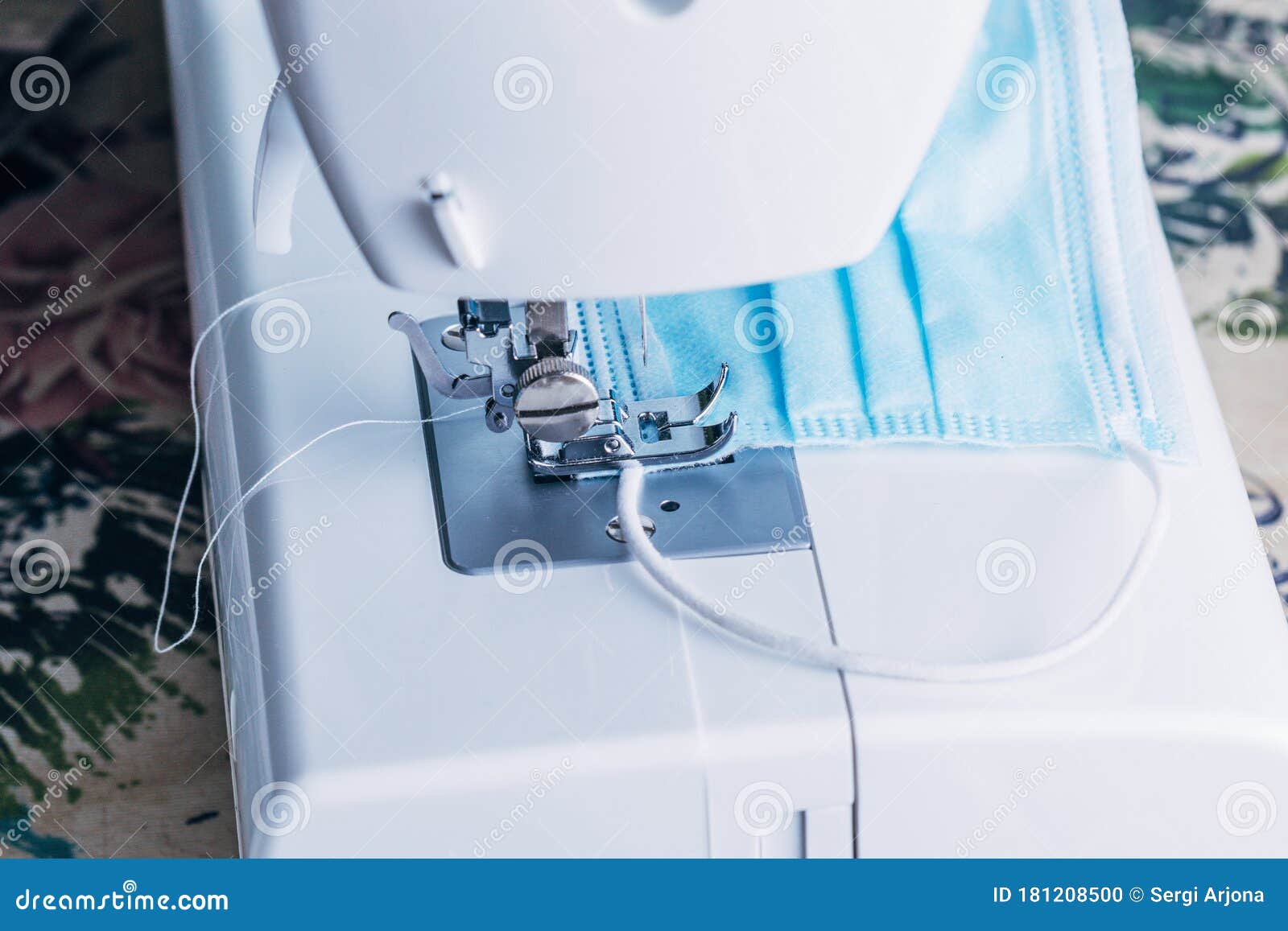 Sewing Machine Sewing Masks Stock Photo Image of industry, thread