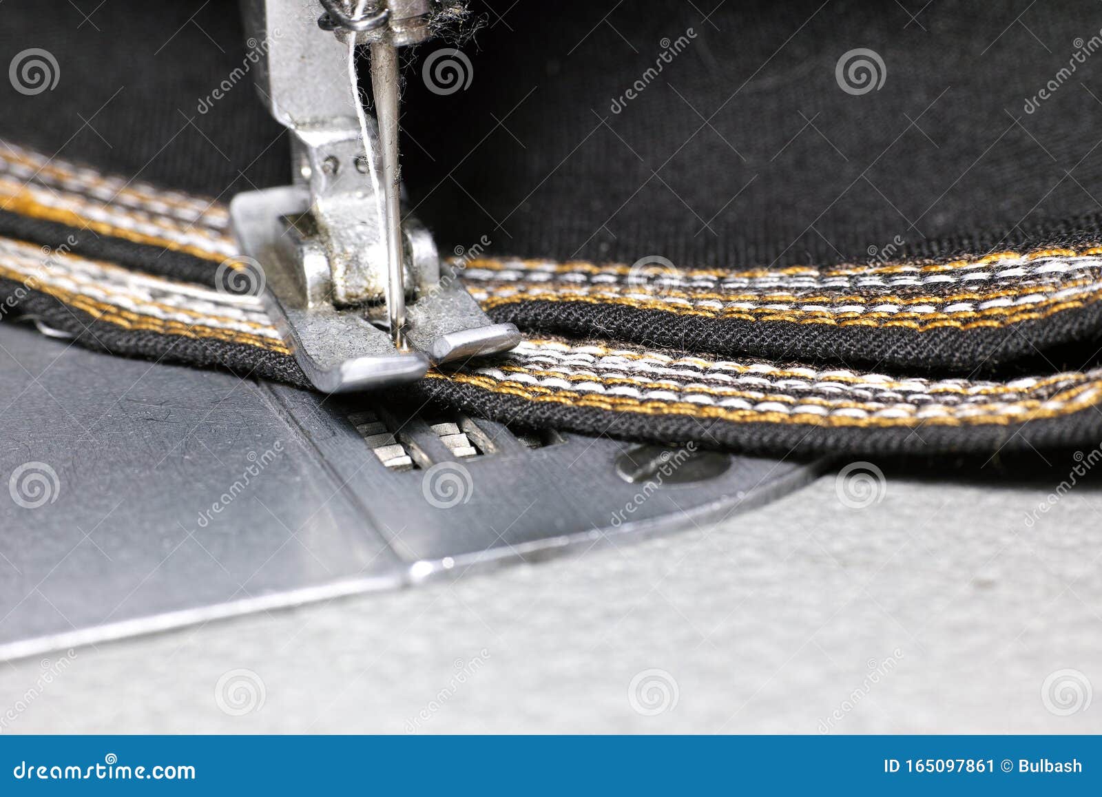 Sewing Machine with Material Stock Image Image of sartorial, machine