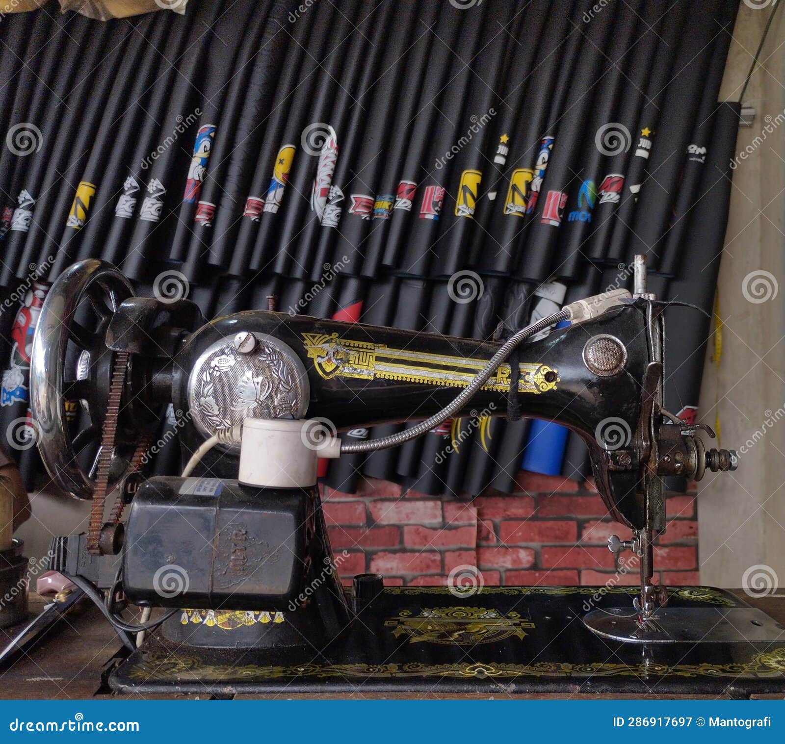 Sewing Machine from a Motorcycle Upholstery Repairman Stock Image