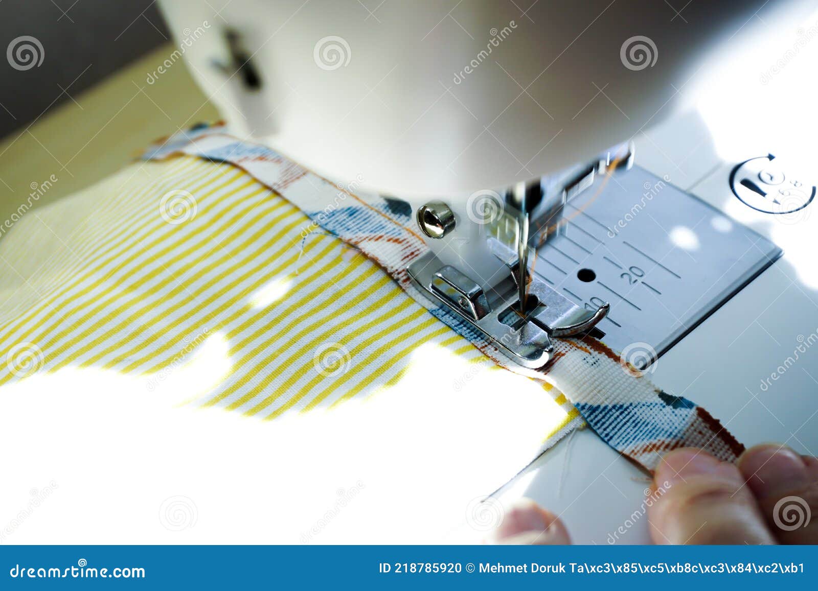 Sewing Machine Needle Bobbin and Stitch Settings Details Close Up View Stock Photo Image of