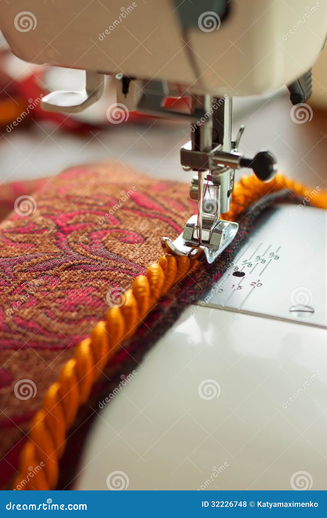 Sewing machine stock photo. Image of fabric, twine, seam 32226748