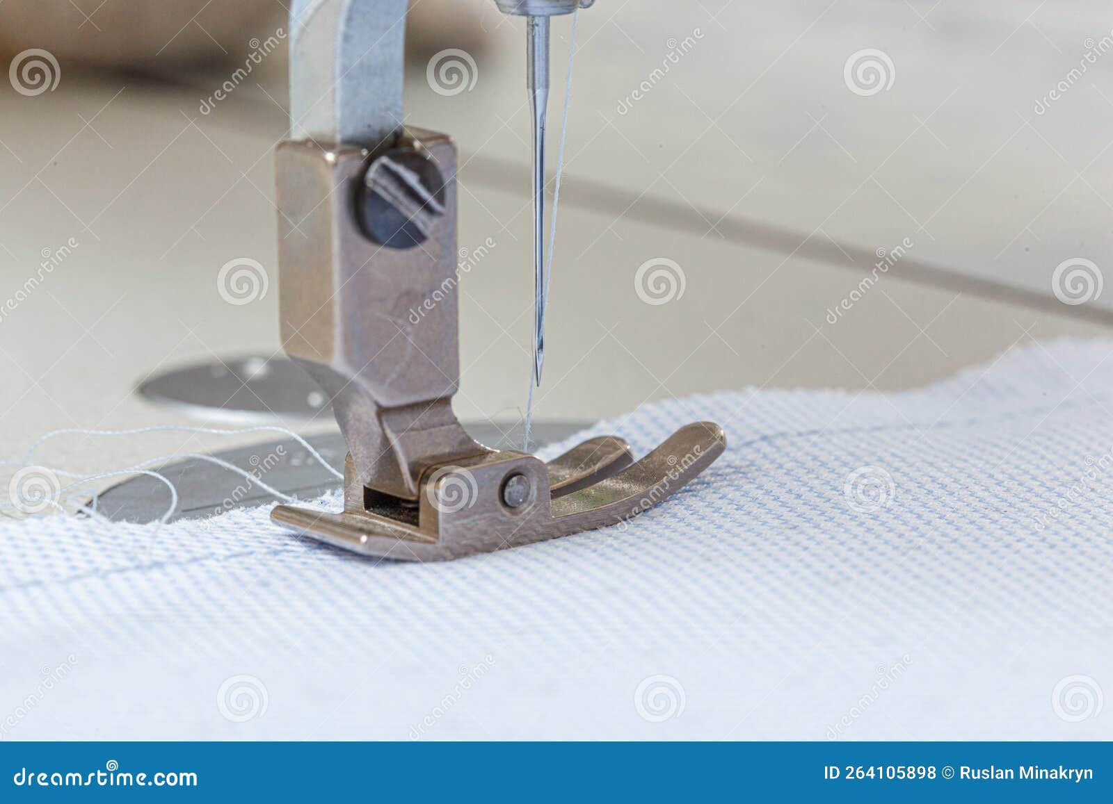 Sewing Machine Needle with Thread and Fabric Stock Photo Image of mechanism, hand 264105898