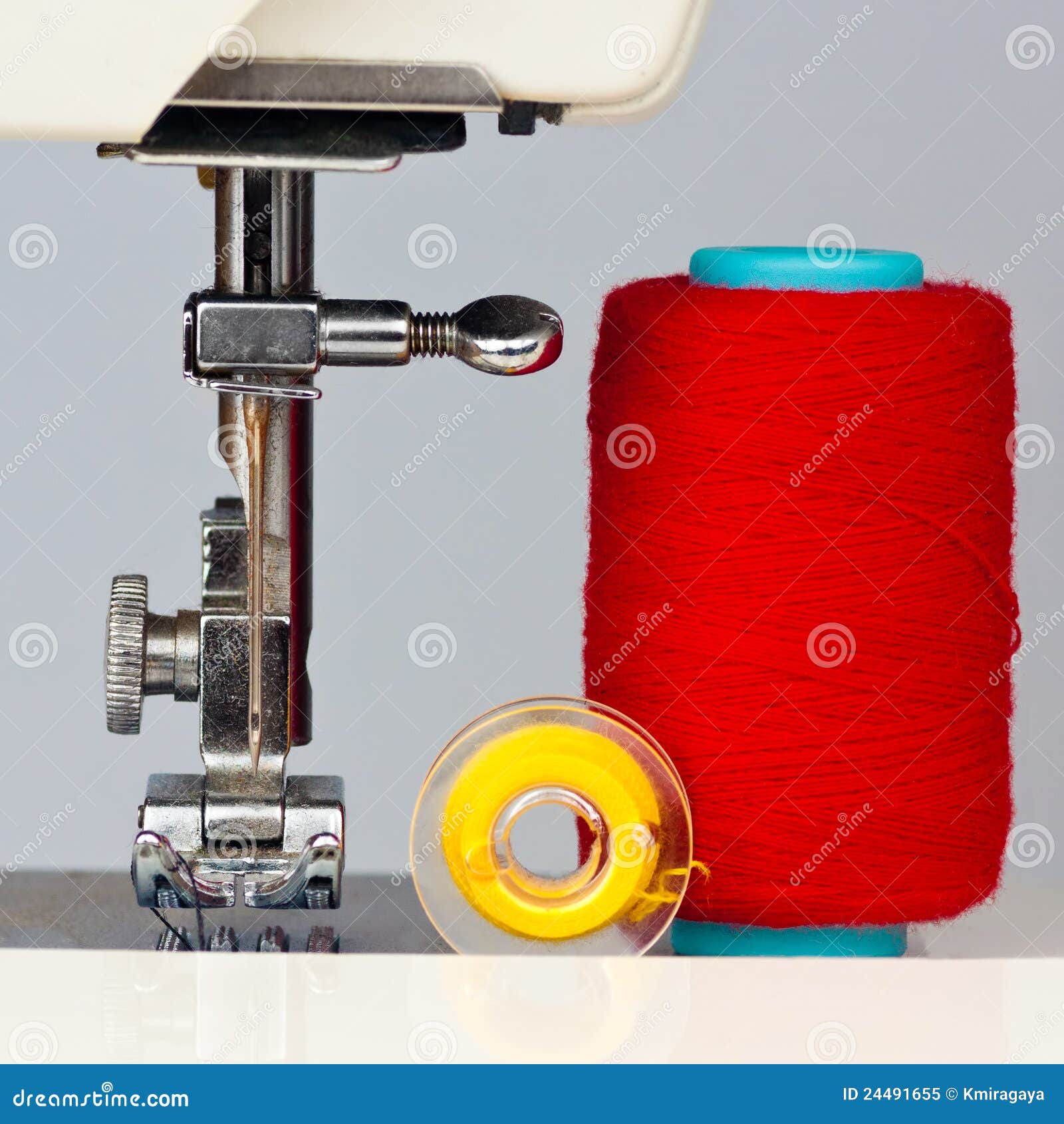 Sewing Machine and Reels with Thread Stock Image Image of hobby