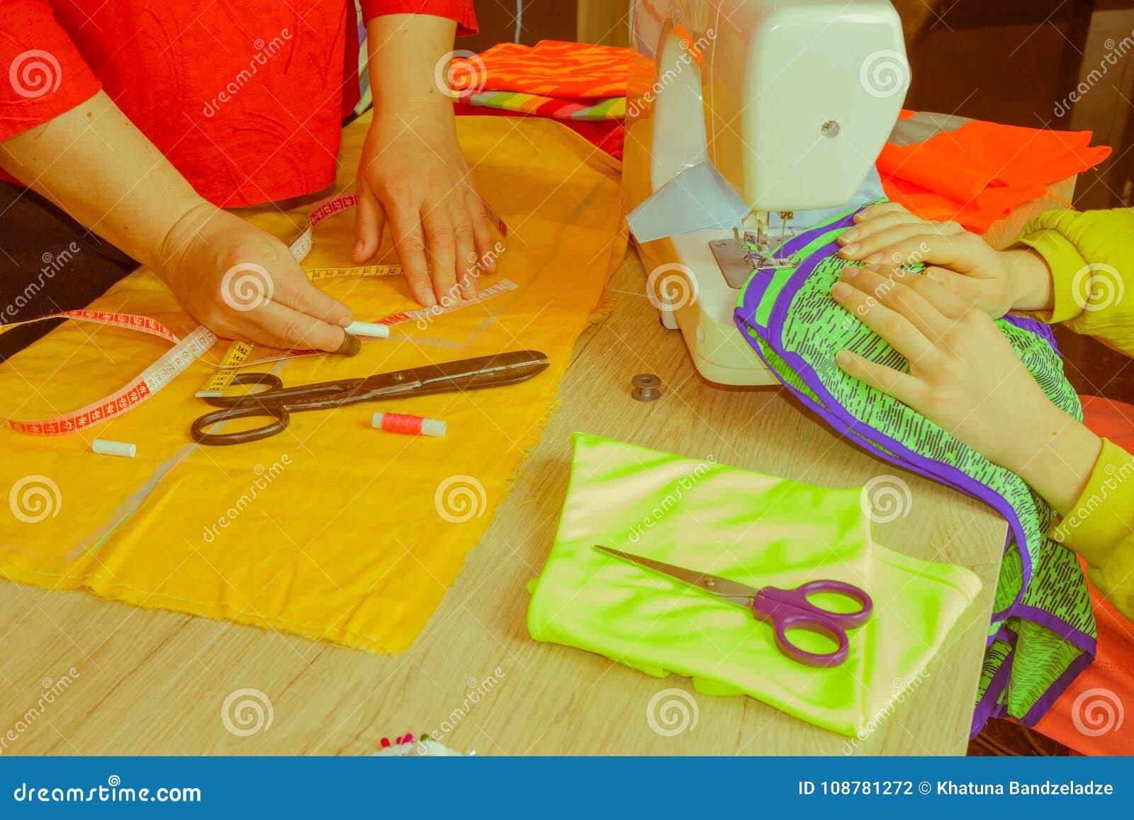 Sewing Machine. Sewing Process in the Phase of Overstitching Stock Photo Image of scheme