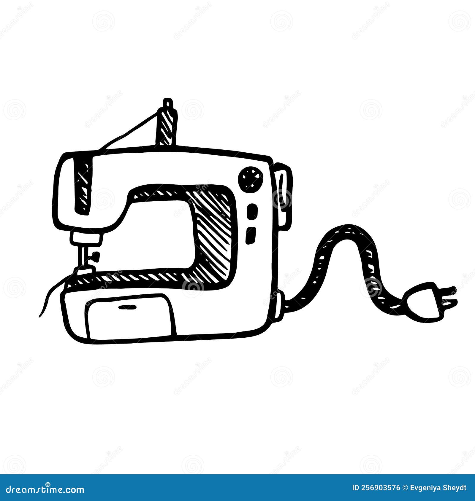 Sewing Machine Sketch Doodle Icon for , Mobile and Infographics