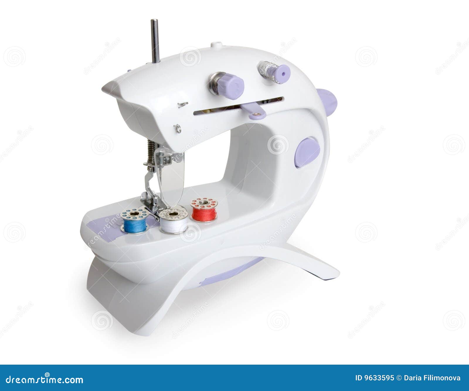Sewing machine and spools stock image. Image of colored 9633595
