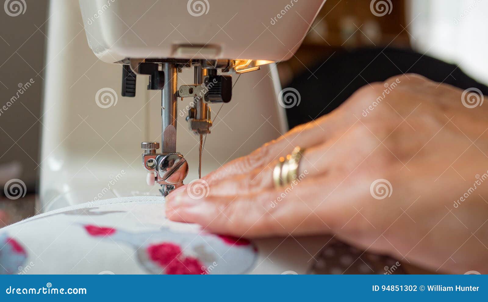 Sewing Machine Stitching Fabic Stock Photo Image of manufacturing