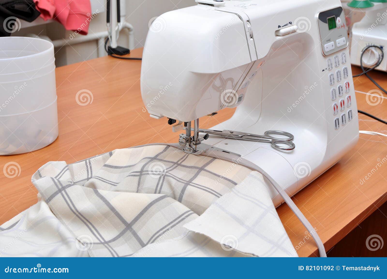 Sewing Machine To Work on the Desktop Stock Photo Image of electric