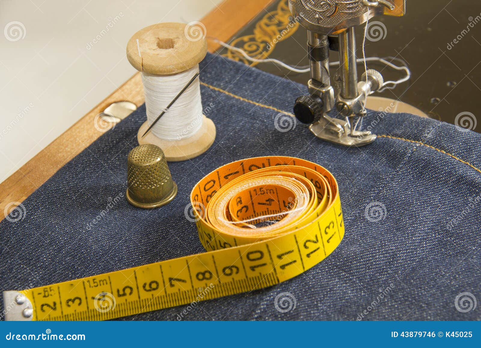 Sewing machine and tools stock photo. Image of craftsmanship 43879746