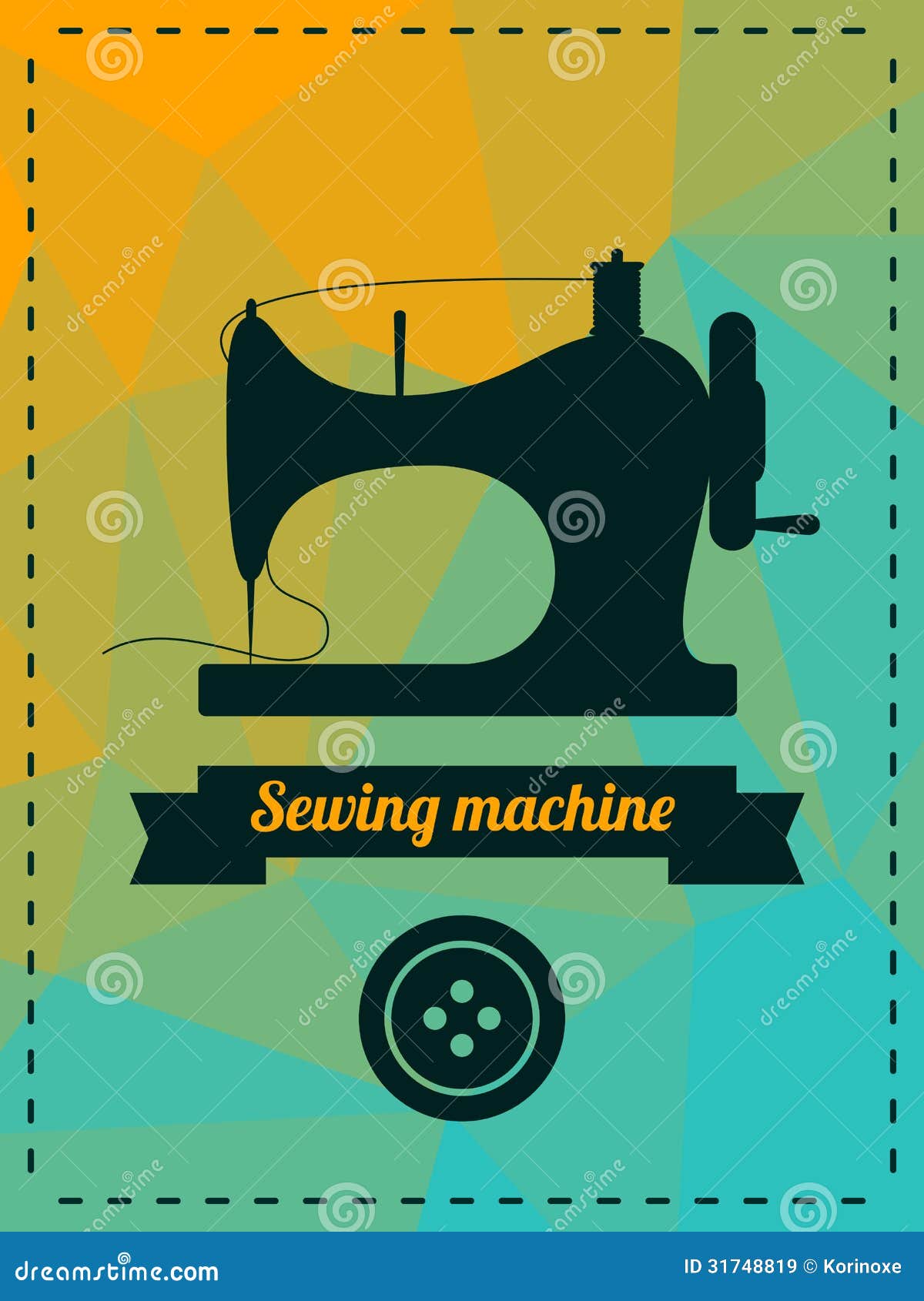 Pink Modern Electronic Sewing Machine Dressmakers Equipment Vector