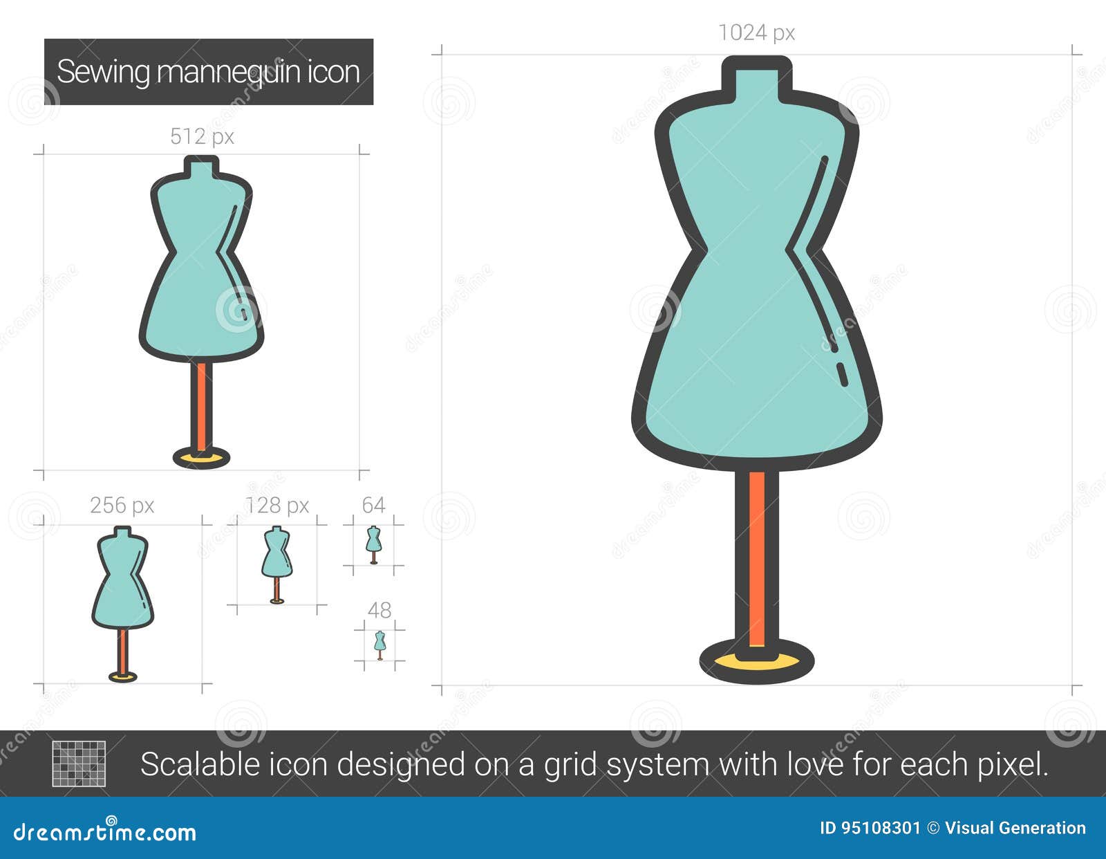Sewing Mannequin Line Icon. Stock Vector Illustration of mall, sale