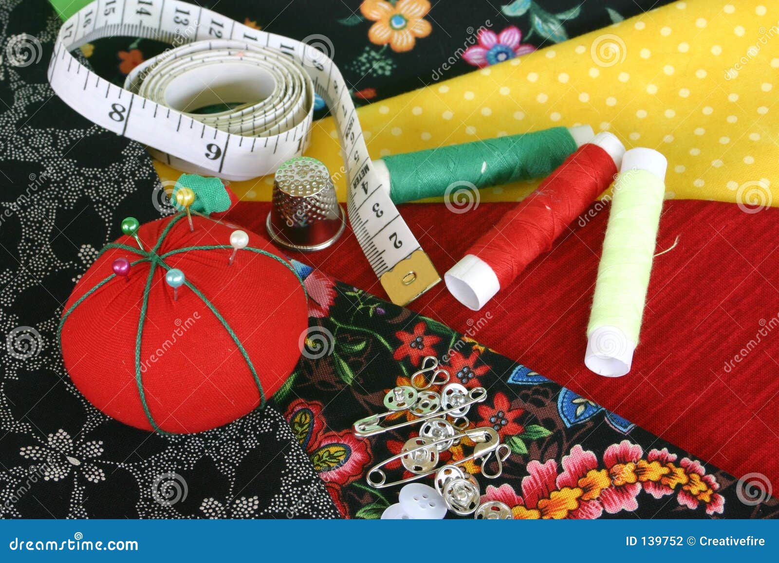 Multicolored Sewing Materials Stock Photo, Picture and Royalty Free Image.  Image 75203400.