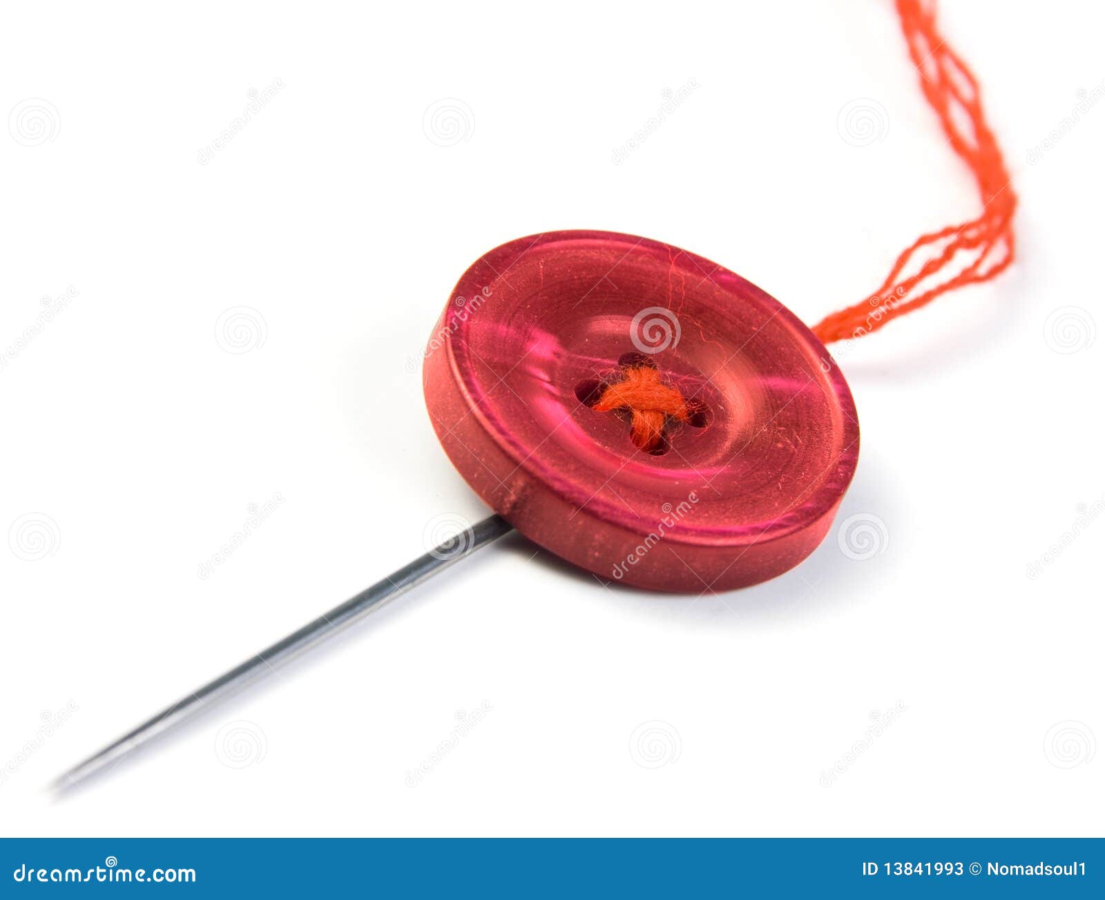 Sewing needle with button stock image. Image of hobbies 13841993