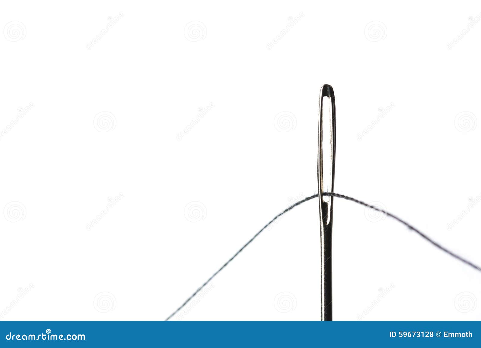 Sewing Needle Close Up With Black Thread Stock Photo - Image: 59673128