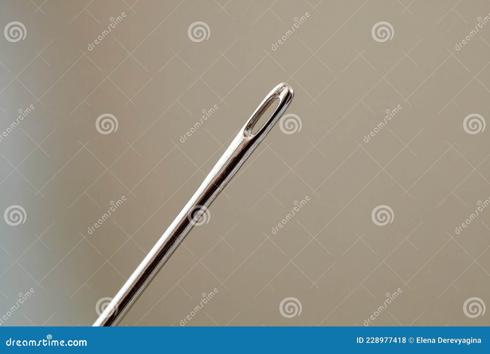 Sewing Needle Tailor, Eyelet Hole Closeup Macro View Stock Photo
