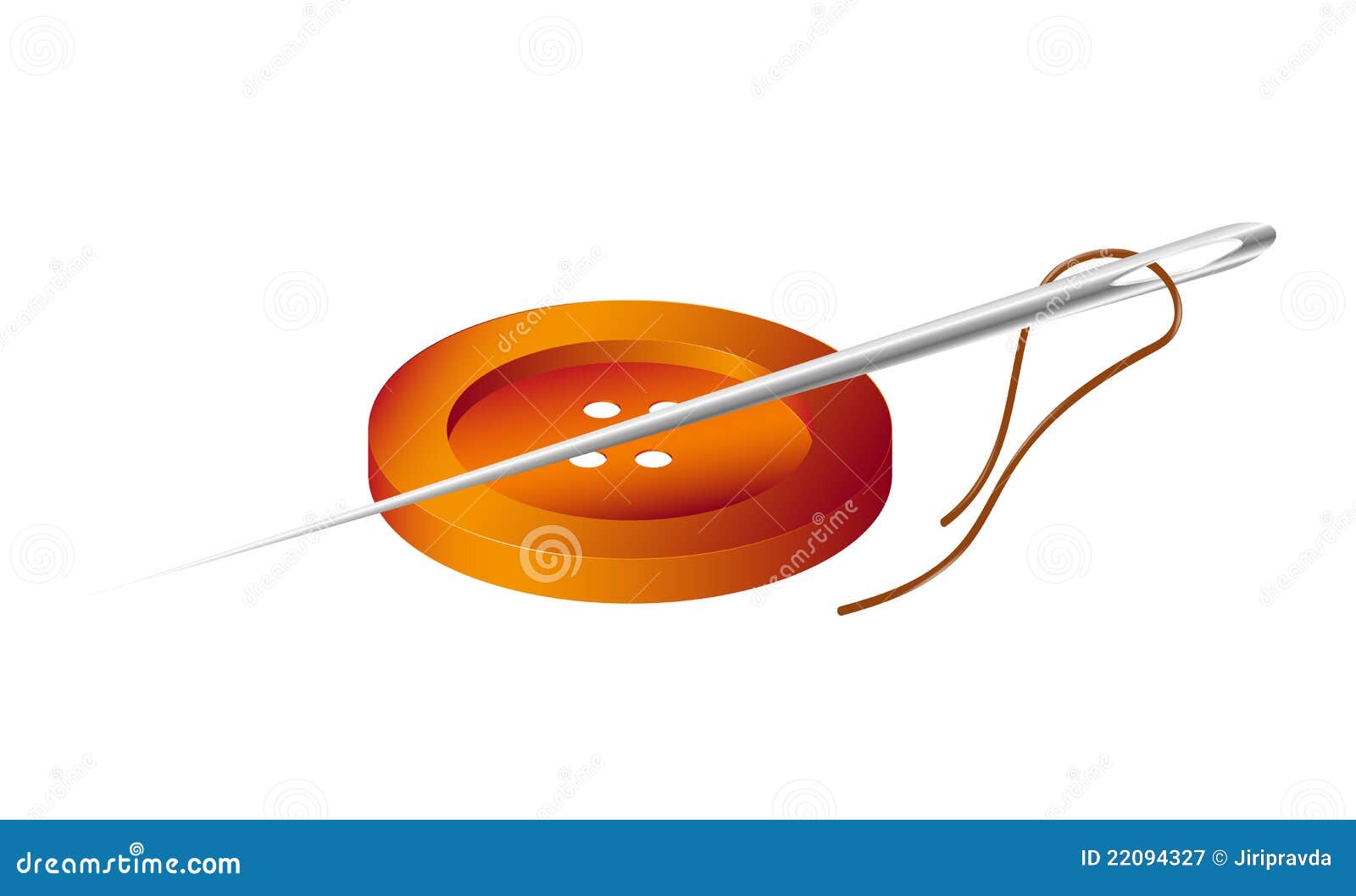 Sewing Needle and Thread with Button Stock Vector Illustration of