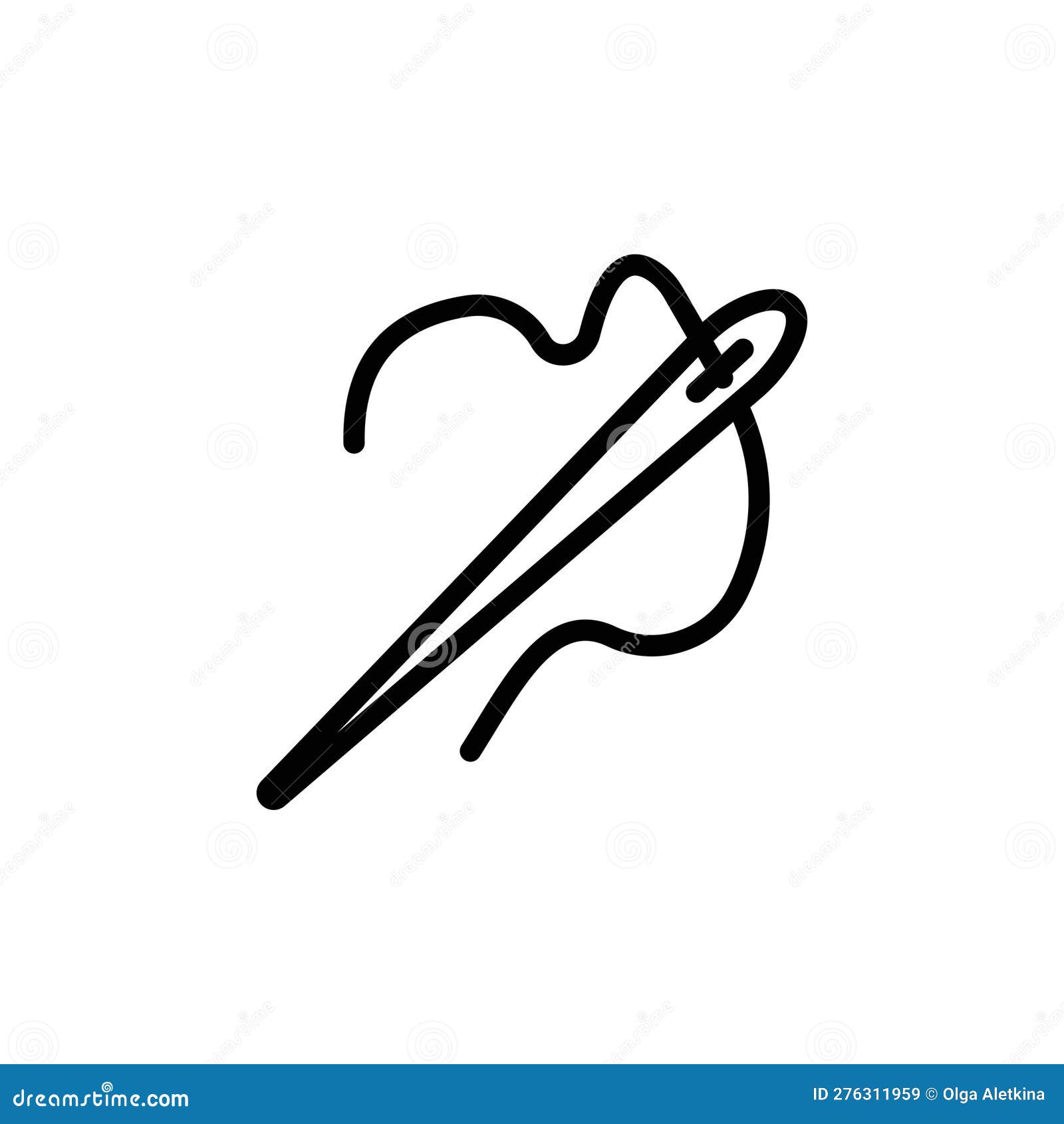 Sewing Needle with Thread Linear Icon. Thin Line Illustration ...