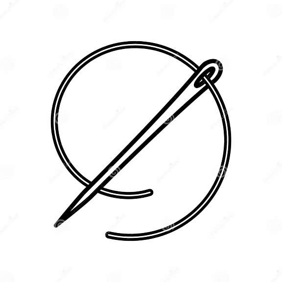 Sewing Needle and Thread Outline Icon Vector Illustration Stock Vector ...