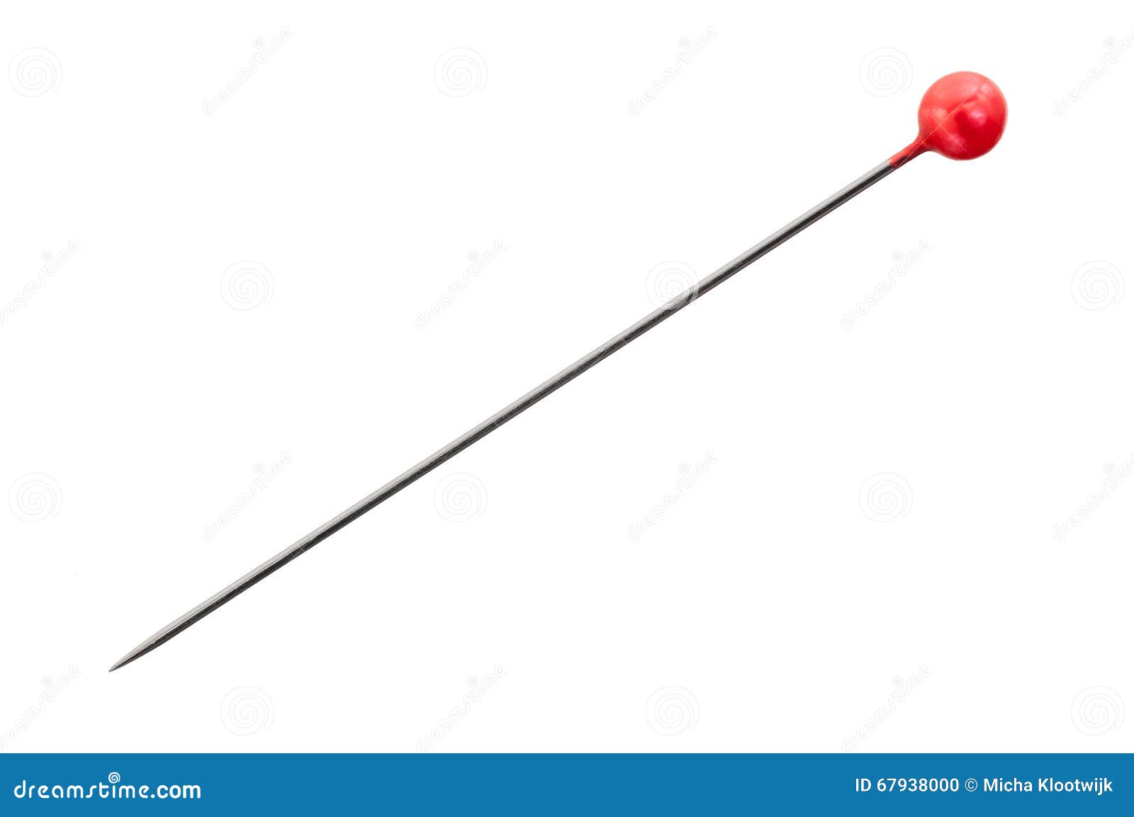 Sewing Pin with Round Red Head; Isolated Stock Photo - Image of plastic,  clipping: 67938000