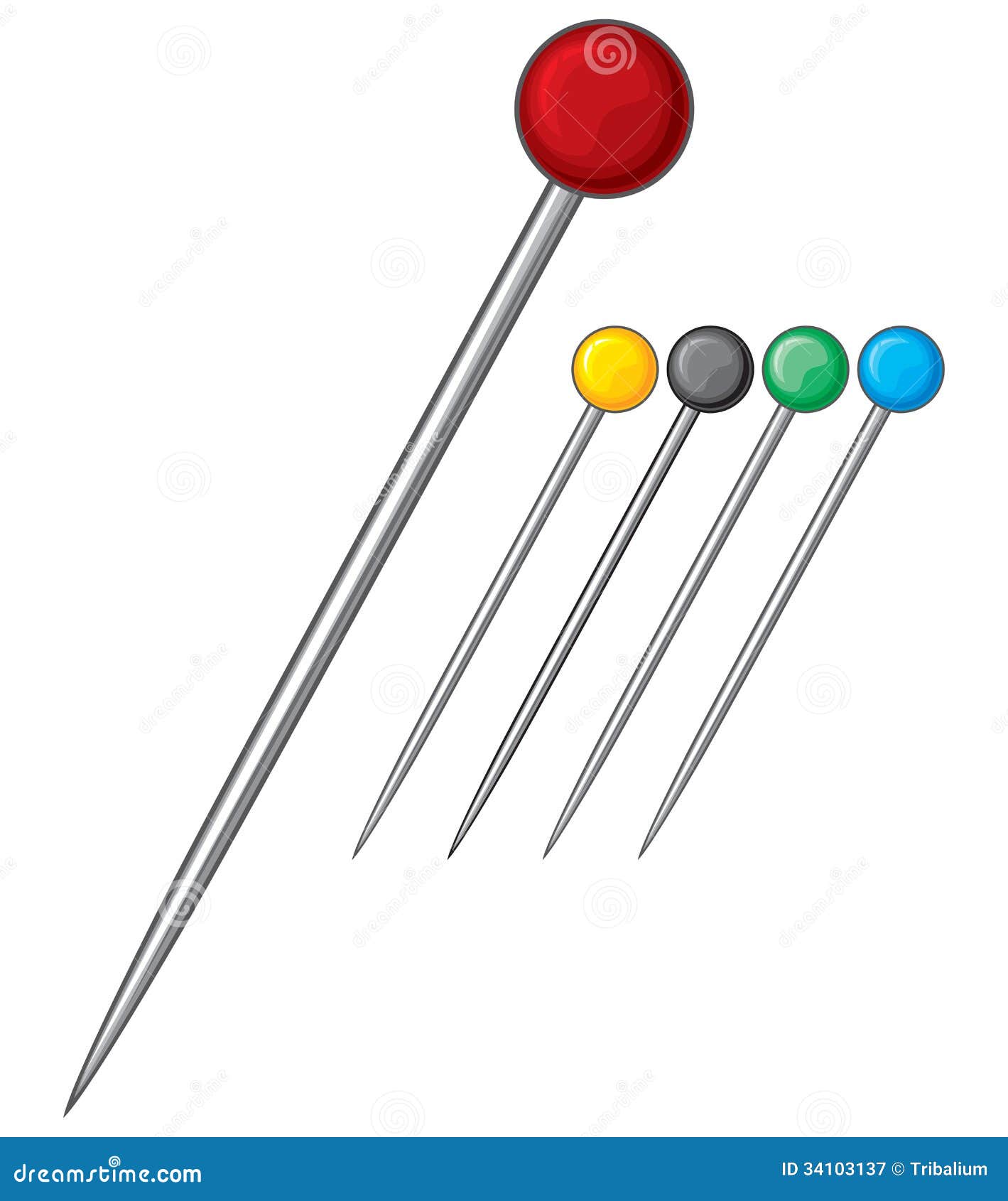 Sewing pins stock vector. Illustration of stainless, needlework 34103137