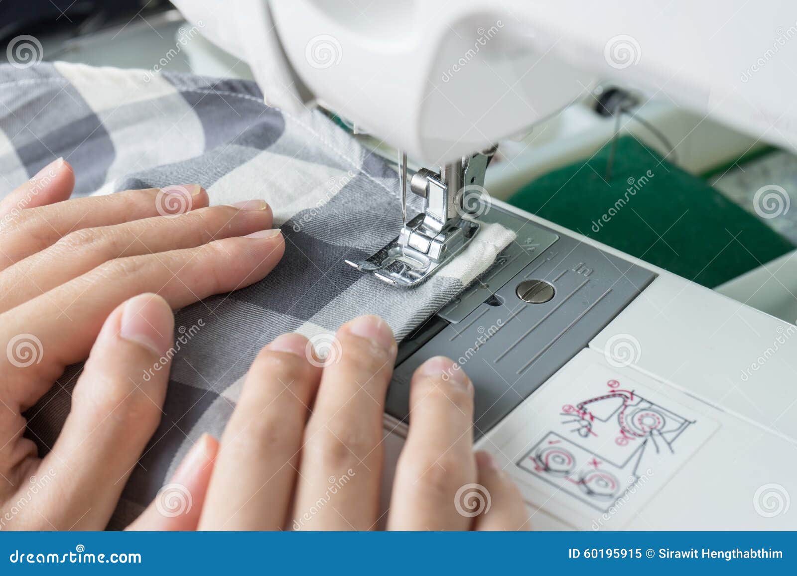 Sewing Process , the Sewing Machine Sew Women S Hands Sewing Mac Stock Image Image of action