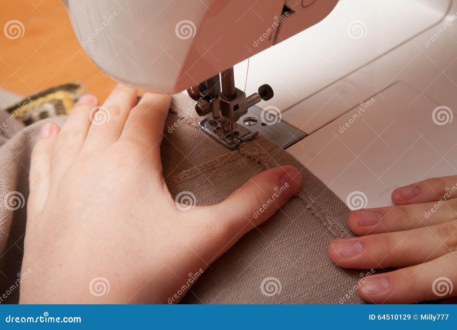 Sewing on the Sewing Machine Stock Image Image of equipment, manual