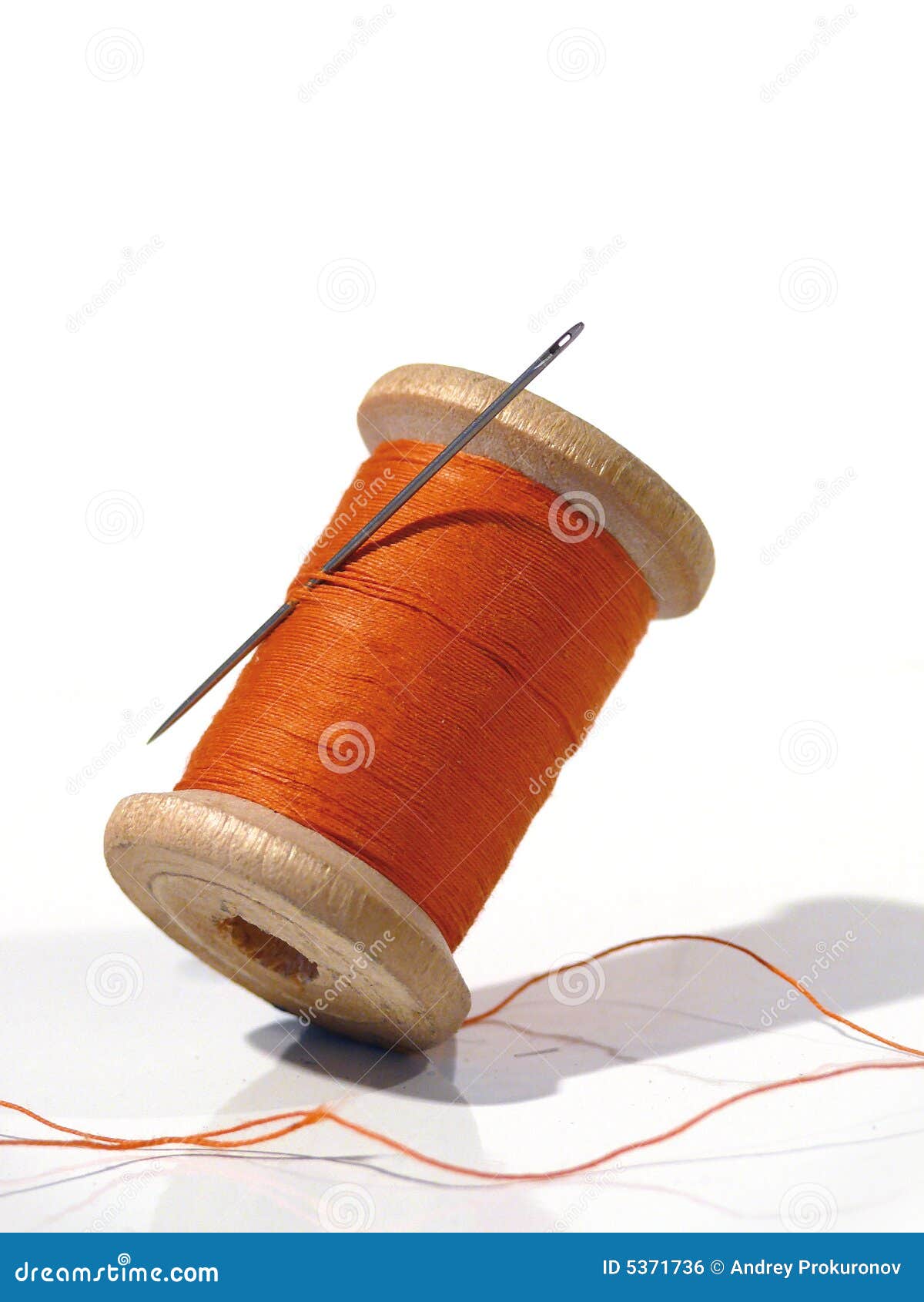 Sewing Spool with a Needle. a Sewing Needle Stock Photo Image of