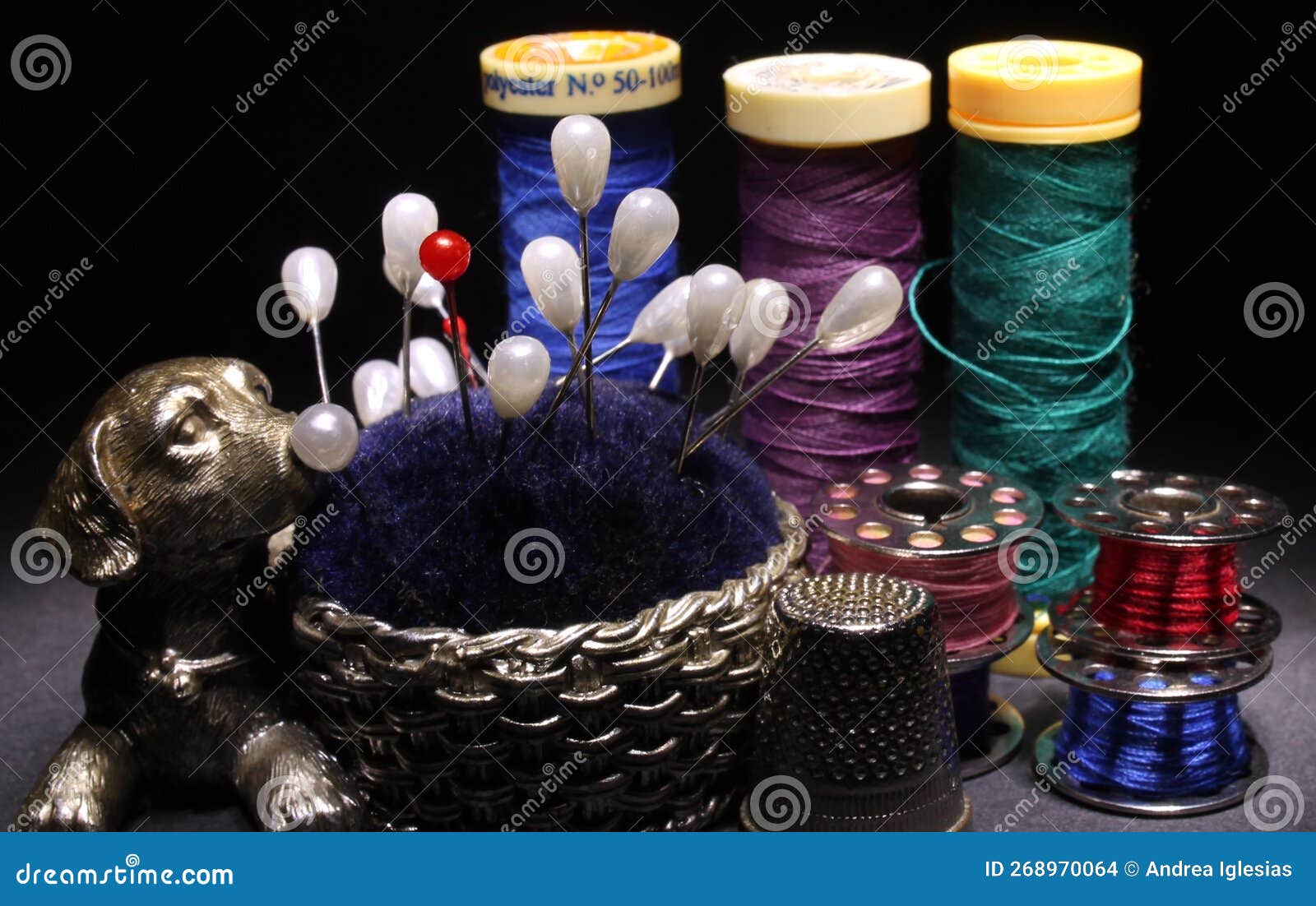 Sewing Still Life, Threads and Pins Stock Photo Image of needle