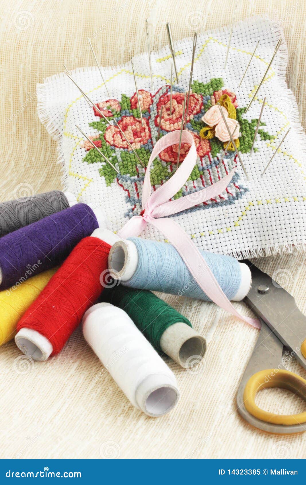 Sewing stuff stock image. Image of object, embroidery 14323385