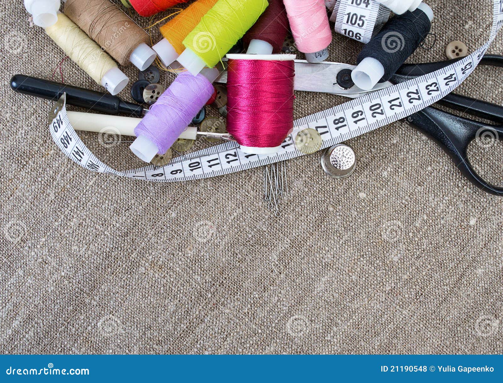 Sewing Supplies stock photo. Image of equipment, background 21190548
