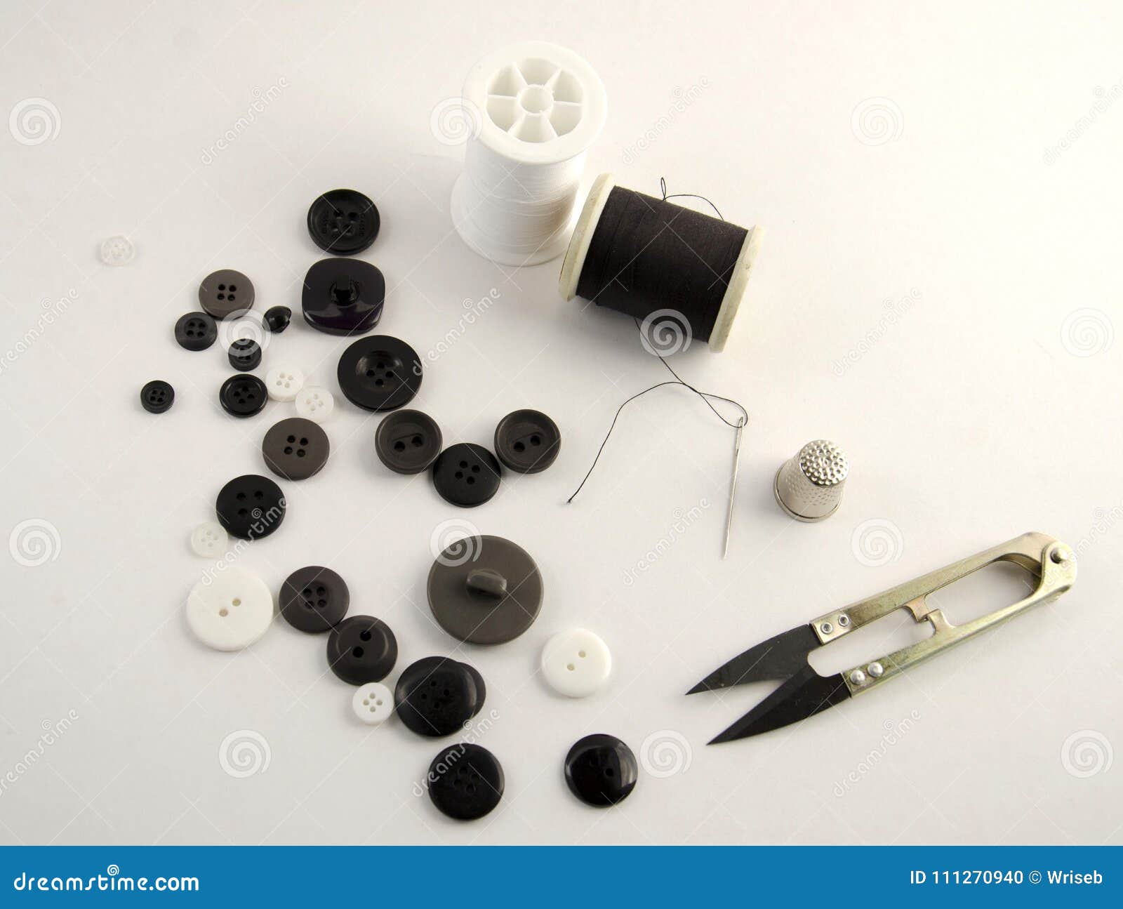 Sewing Supplies on a Plain Background Stock Photo - Image of plain ...