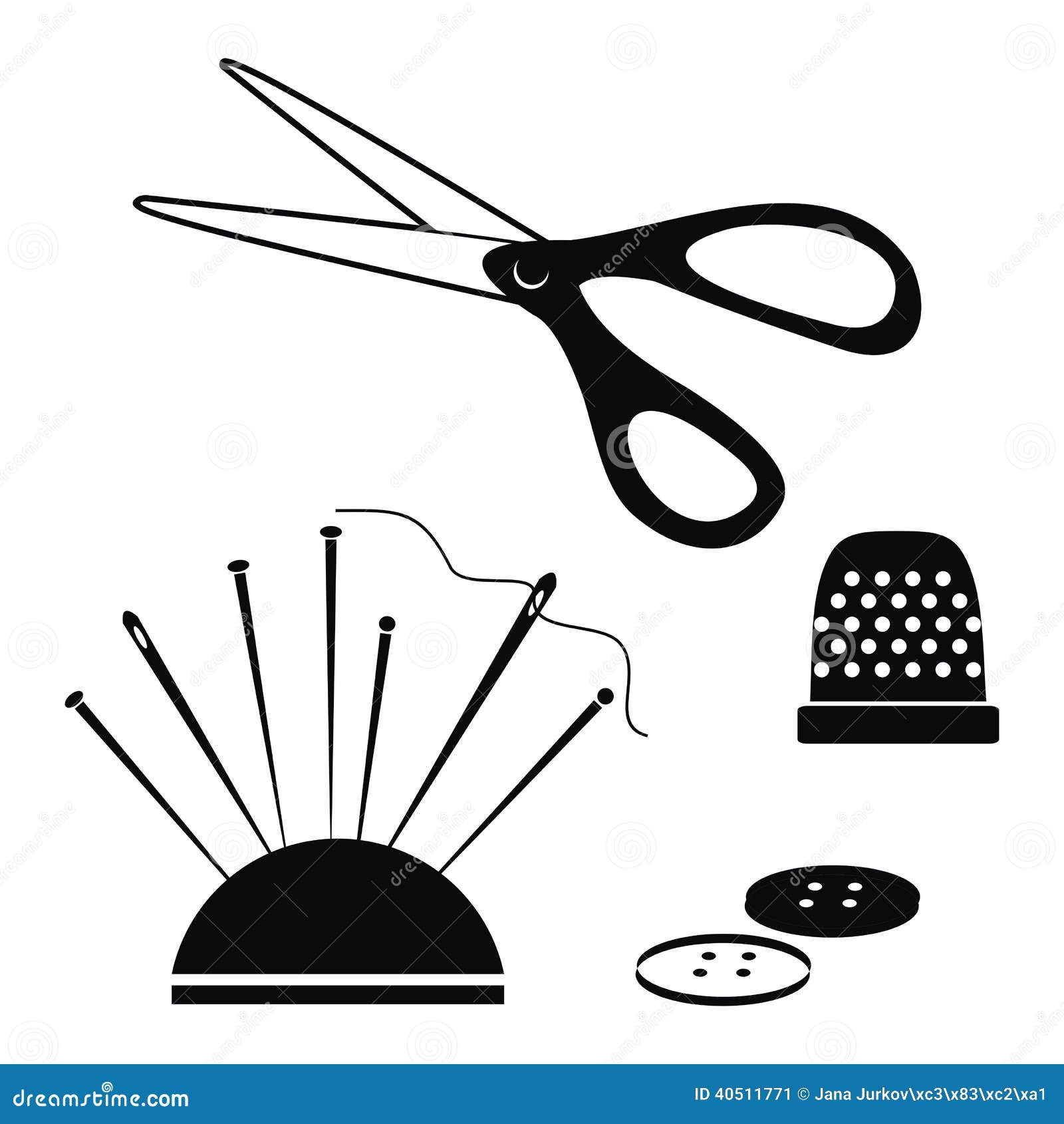 Sewing notions and supplies set Royalty Free Vector Image