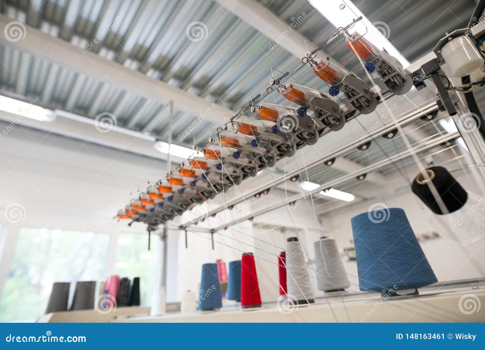 Sewing Thread Bobbin on Machine Stock Image Image of orange, plant